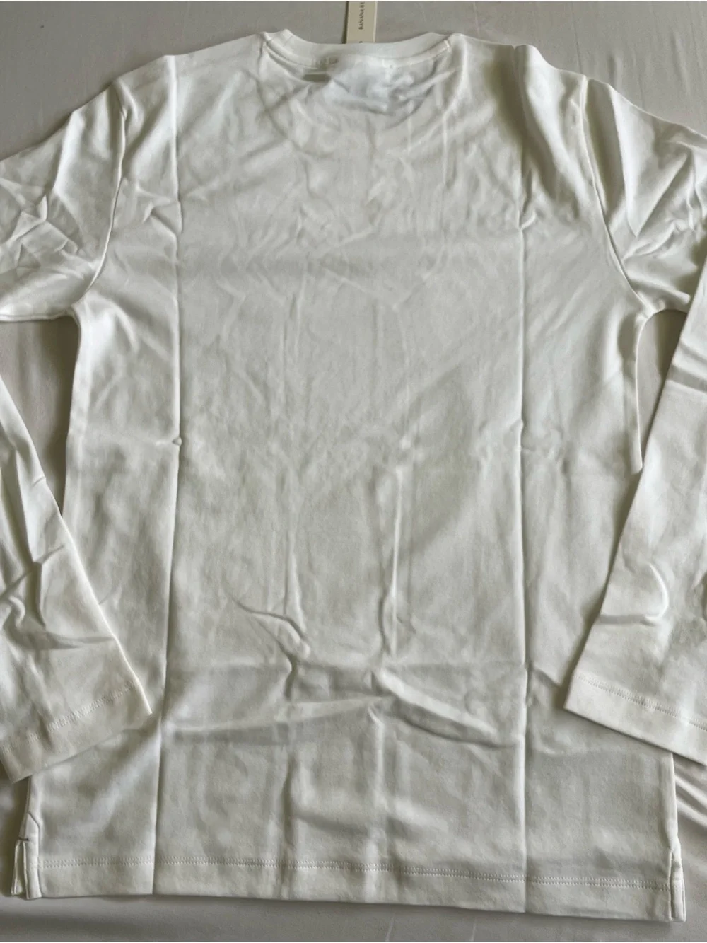 Banana Republic White Round Neck Long Sleeve Top